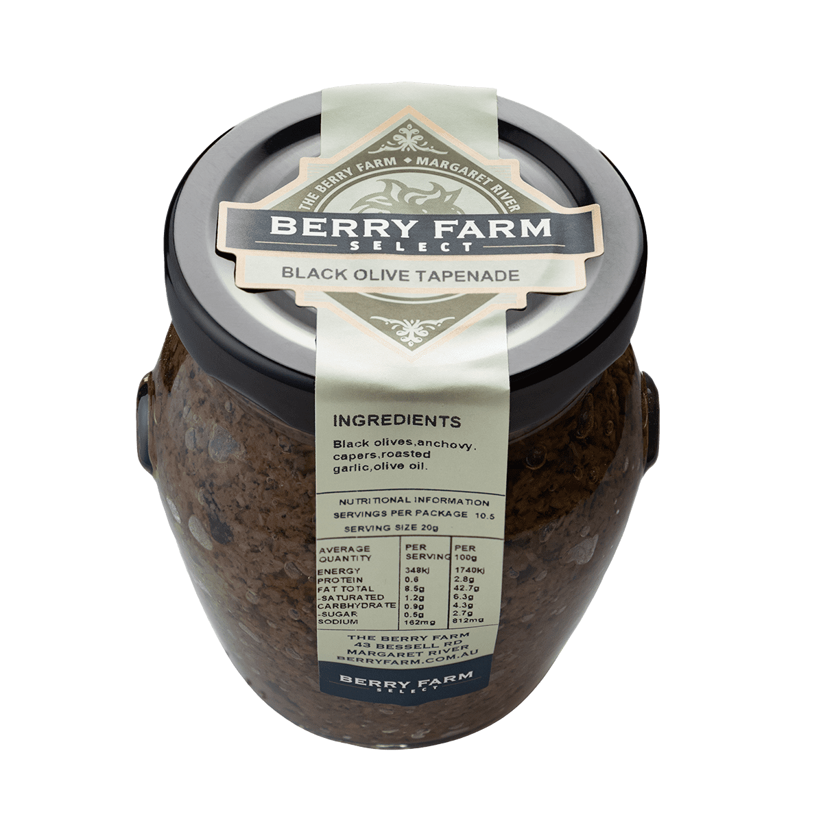 A jar of Black Olive Tapenade