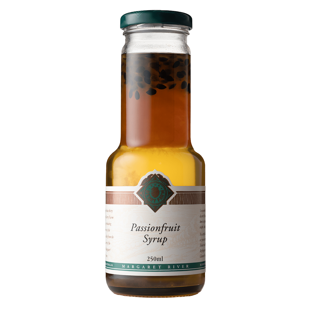 A jar of Passionfruit Syrup