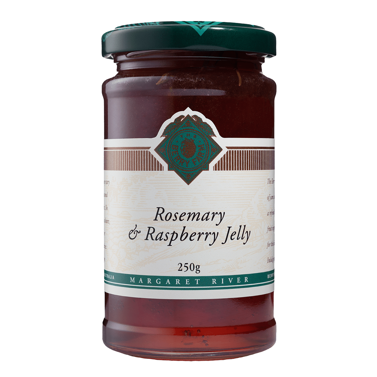A jar of Rosemary & Raspberry Jelly