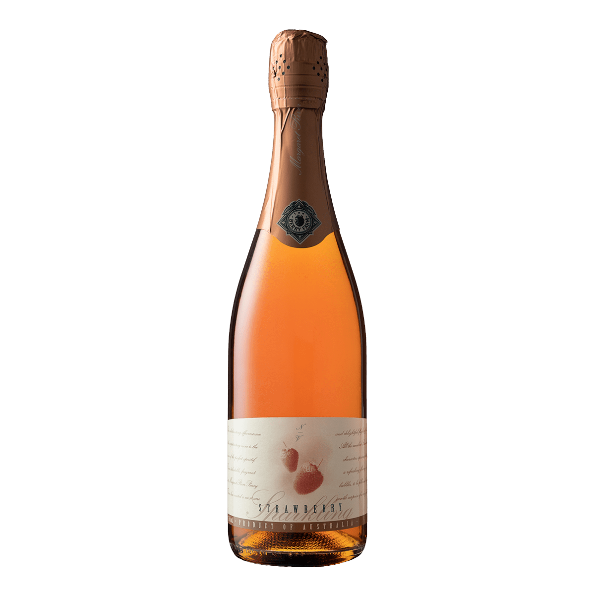 A bottle of Strawberry Sparkling Wine